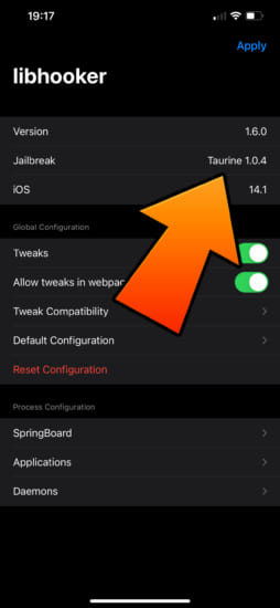 update-taurine-v104-ios14-143-jailbreak-fix-battery-life-and-userspace-reboot-4
